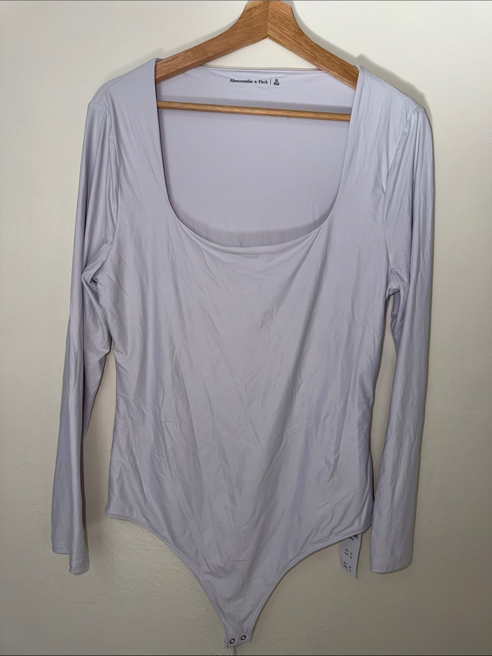 Abercrombie & Fitch Womens Lavender Long Sleeve Scoop Neck Bodysuit